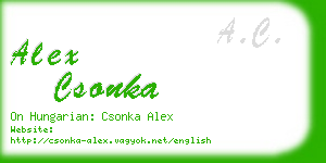 alex csonka business card